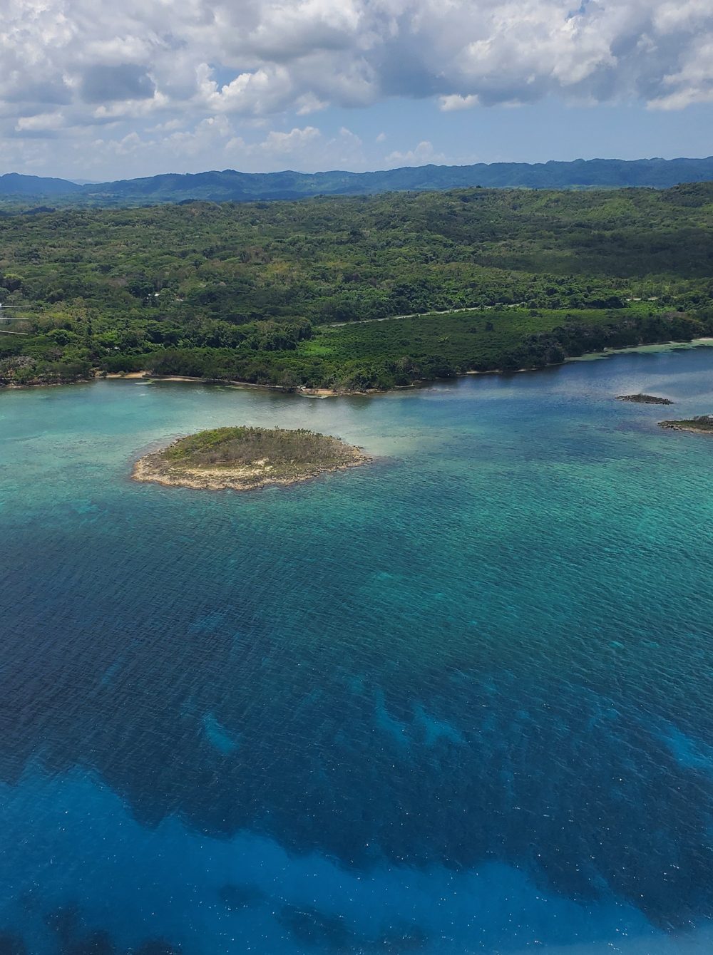 The property and the private island from the air